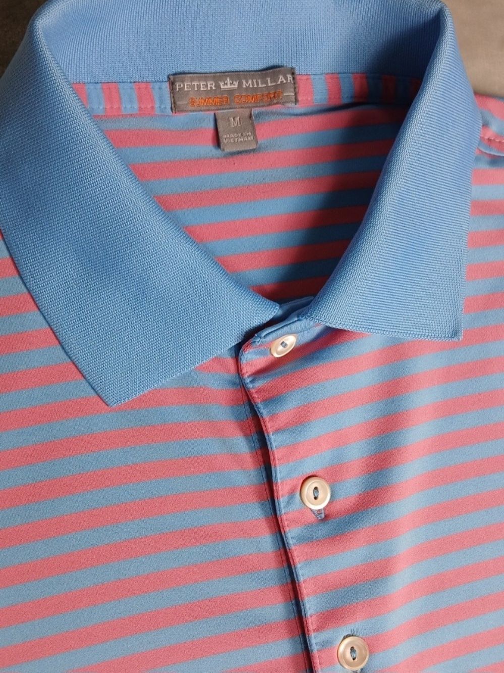 Peter Millar Summer Comfort Polo Shirt M Men's Striped